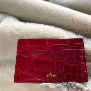 Abas Crimson Alligator-Embossed Card Holder